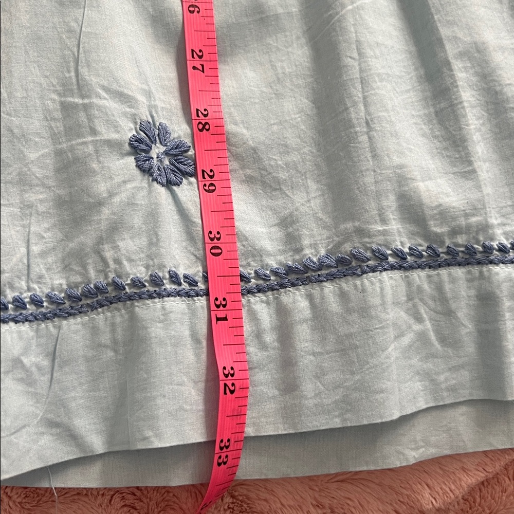NWT Blue Embroidered Cotton Dress - Picture 9 of 10